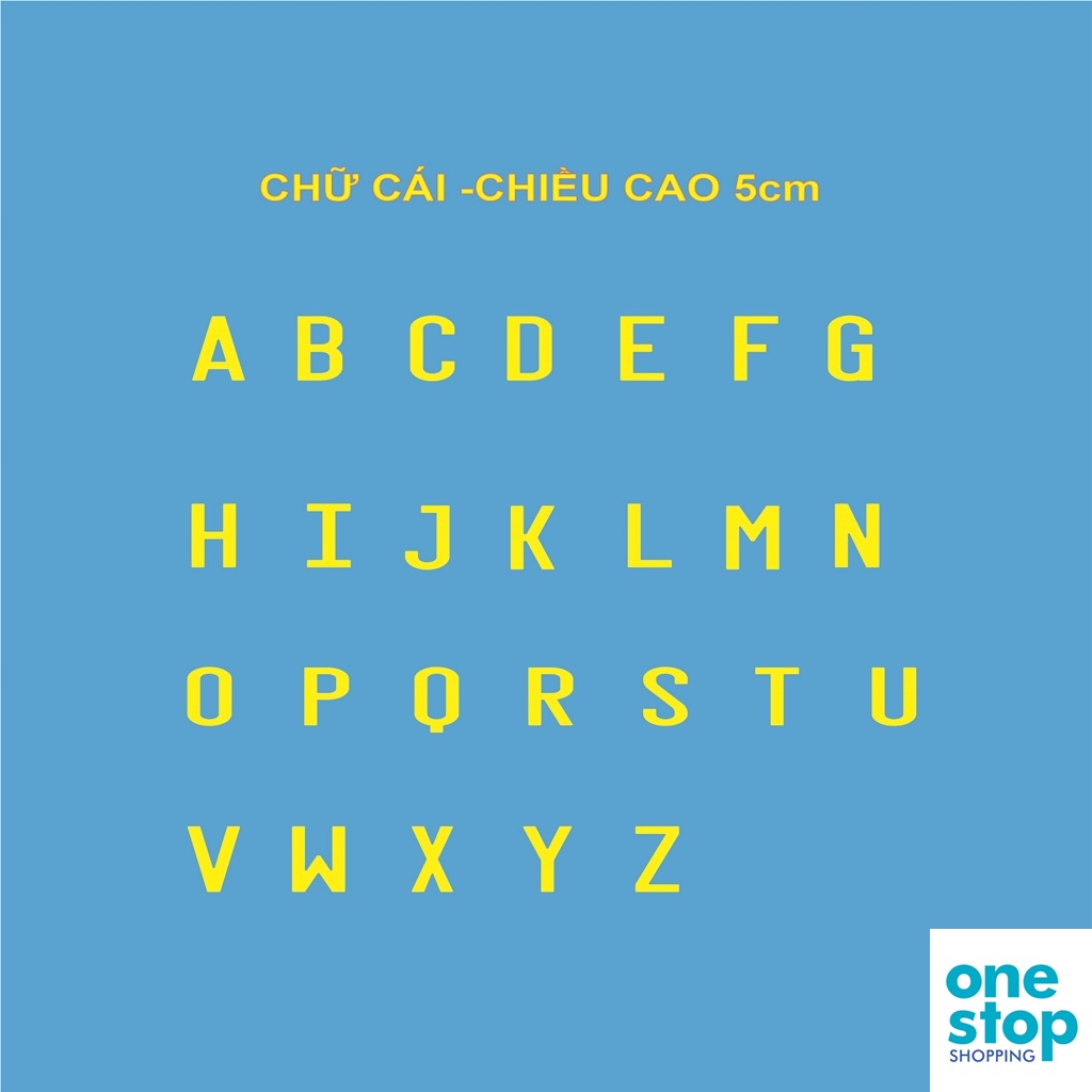 Decal chữ cái từ A-L One shop