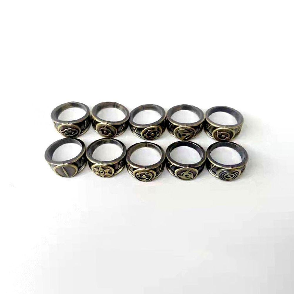 Set Nhẫn Họa Tiết Hoạt Hình Naruto Sasuke Itachi Ninja Dành Cho Nam Nữ
