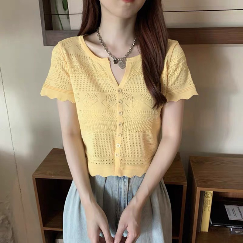 Áo croptop nữ kiểu tay ngắn phong cách thời trang hàn quốc hot trend AK06 JOLY