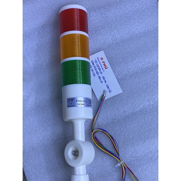 Đèn led 3 màu đế xoay 220v và 24v có còi