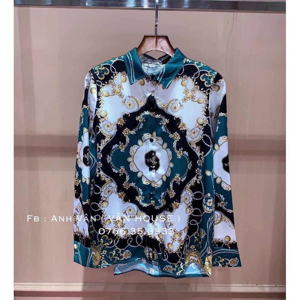 Áo sơ mi họa tiết xanh | BigBuy360 - bigbuy360.vn