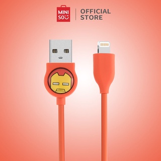Cáp sạc Miniso cổng Lightning cho Iphone siêu anh hùng Marvel Iron Man (Cam)
