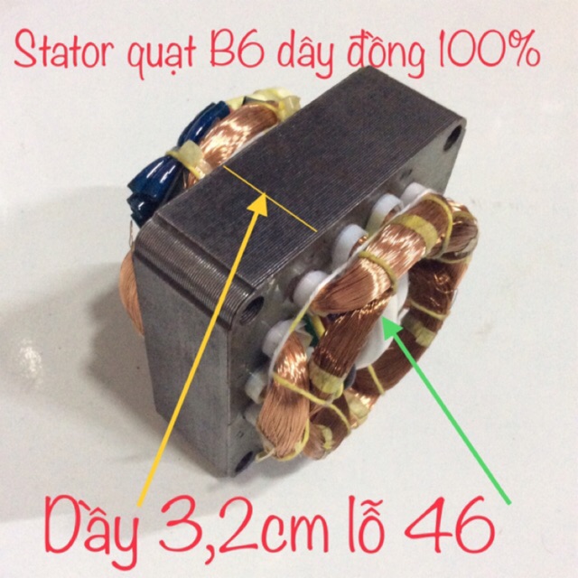 Sa to quạt điện 220v lỗ 46 (dày 3.0cm&gt; 3.2cm ) có 5 dây số