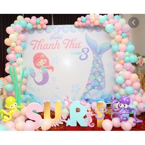 Bong bóng pastel Macaron 25cm bịch 10 cái trang trí sinh nhật cho bé trai hoặc bé gái tại nhà