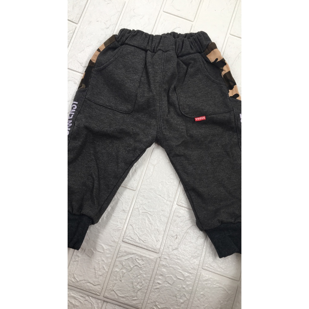 Quần dạ lót lông bé trai siêu ấm sz 8-18kg