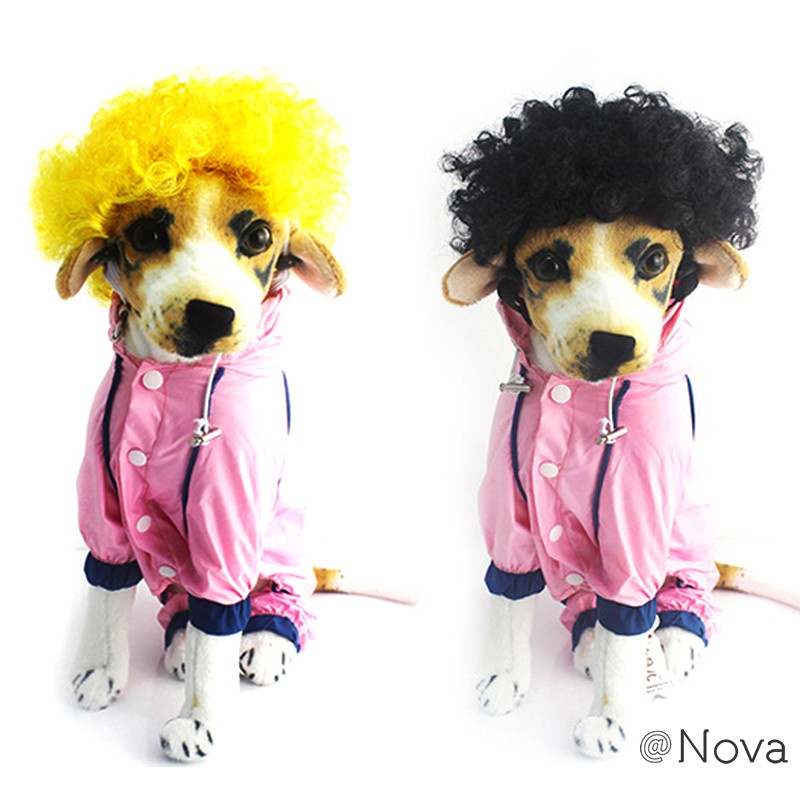 Dog Wig Pet Headdress Funny Short Wigs Syethetic Curly Hair Cosplay Costumes Grooming Fancy Dress Up Dogs Accessories