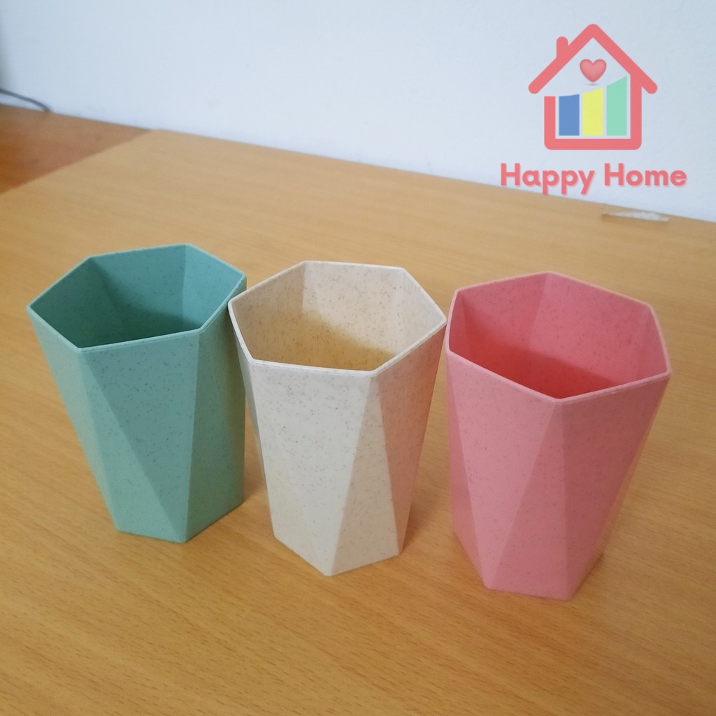 Cốc đánh răng, ly uống nước cho bé bằng nhựa lúa mạch Happy Home