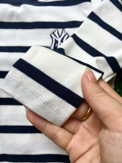SET 4 ÁO cotton len kẻ cổ 3 phân cho bé trai, bé gái