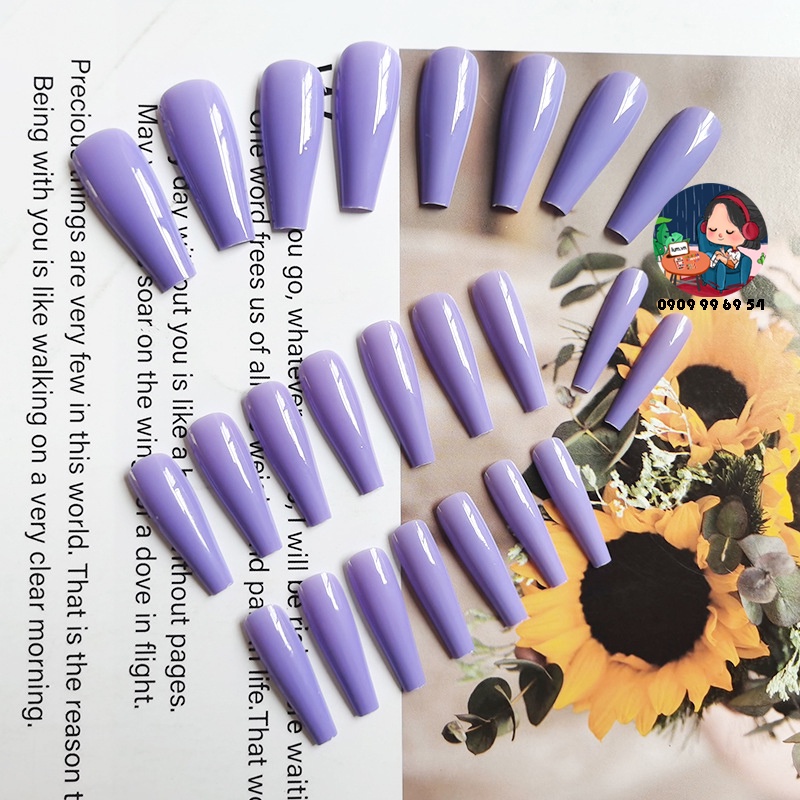 [ 1169 - 22 TÍM MÔN ] MÓNG CỨNG - SƠN BÓNG - Phom Thang Dài Xtra [Tặng Miếng Dán Và Dụng Cụ] Lẻ