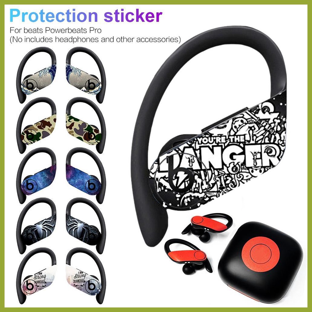 Miếng Dán Trang Trí Tai Nghe In Chữ beats powerbeats pro Thời Trang Cá Tính