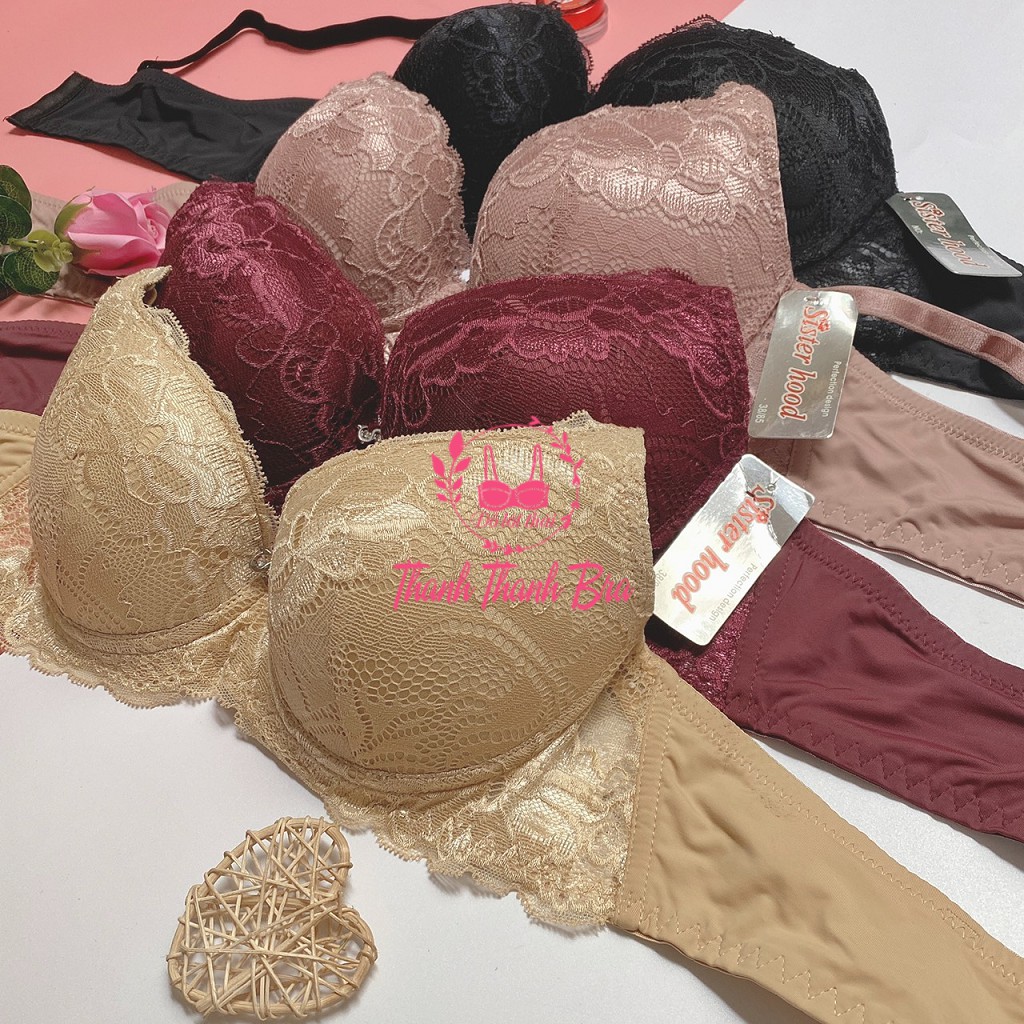 Áo lót thái lan sisterhood 985- Mút mỏng, quả to cup B, có gọng, big size