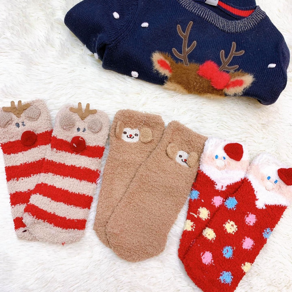 Tất noel caramella , tất họa tiết Noel và chất cotton cực xịn cho các bé