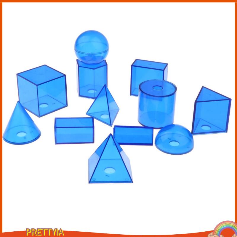 Bộ Đồ Chơi Hình Học 3D Màu Trơn Hỗ Trợ Dạy Toán Cho Bé