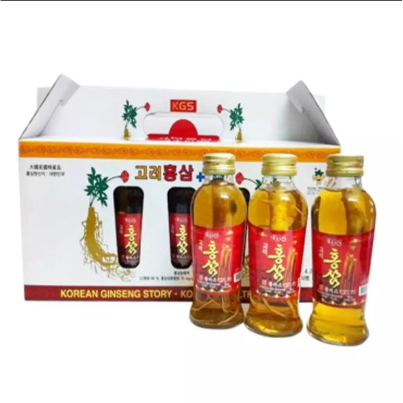 Nước hồng sâm có củ KGS Hàn Quốc 4 chai×120ml,PP Nhân Sâm Ánh Dương.