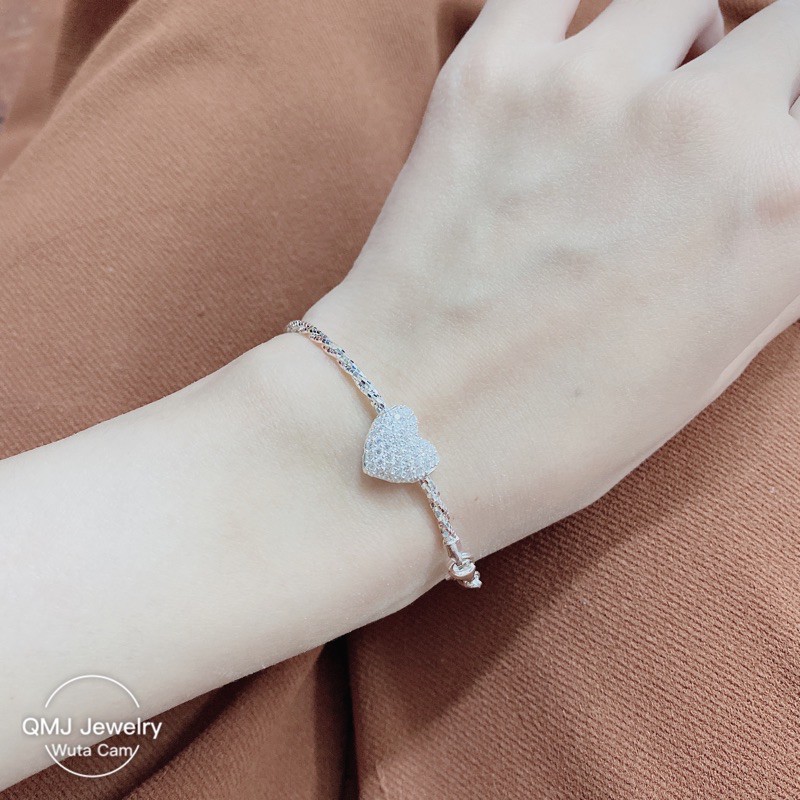 Vòng tay bạc phay Vip Thiên kim mix charm bạc cao cấp Q223 | BigBuy360 - bigbuy360.vn