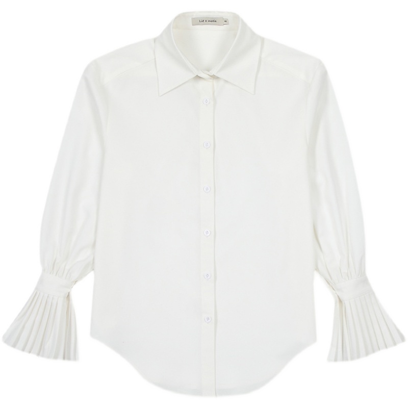 QKOOLE  Áo Sơ Mi Tay Dài Dáng Rộng Thời Trang Hàn Quốc Cho Nữ