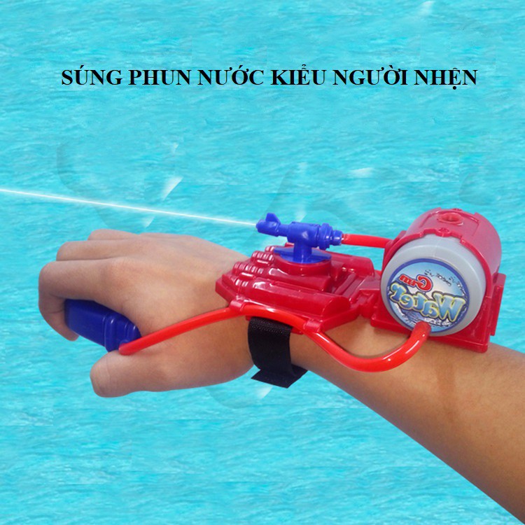 Súng Nước Đồ Chơi - Súng Phun Nước Đeo Cổ Tay Dạng Máy Bắn Tơ Người Nhện Độc Đáo Cho Bé