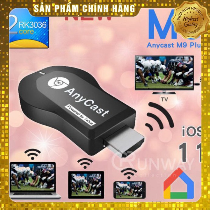 (Xả Kho) HDMI Không Dây ANYCAST M9 Plus 2018 - Tốc Độ Kết Nối Siêu Nhanh (Dùng cho android/IOS) Gía Sỉ=Gía Lẻ