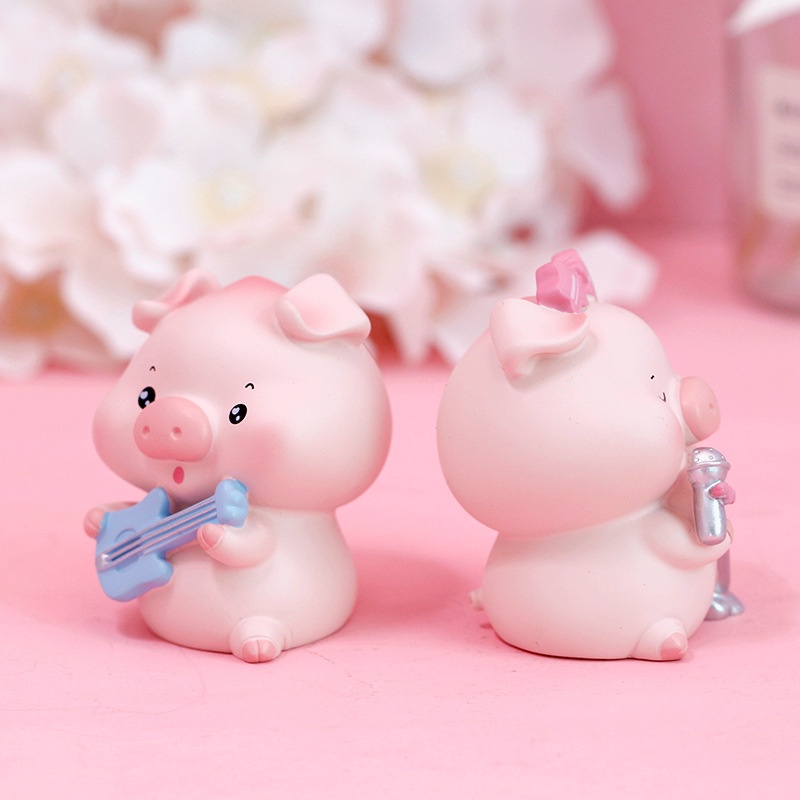 Mô Hình Trang Trí Ô Tô, Xe Hơi, Bàn Làm Việc, Bàn Học, Phòng Khách Ban Nhạc Heo Đáng Yêu - Phụ Kiện Oto Hitechlife 2022