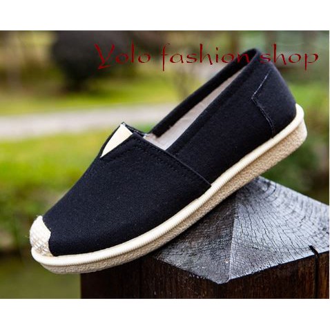 [Hình thật] GL1 Giày lười slip on nữ bọc cói vintage thời trang | WebRaoVat - webraovat.net.vn