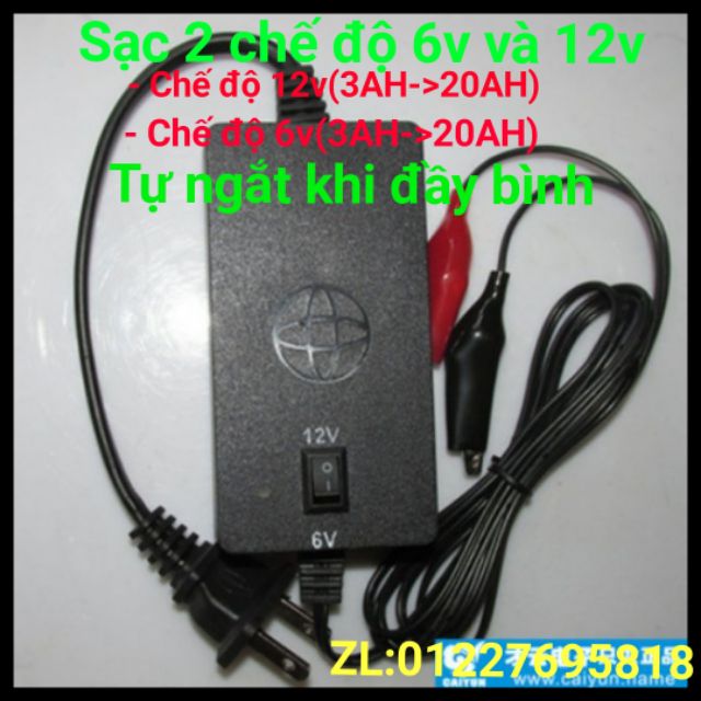 Sạc ắc quy 6v và 12v tự động ngắt khi đầy