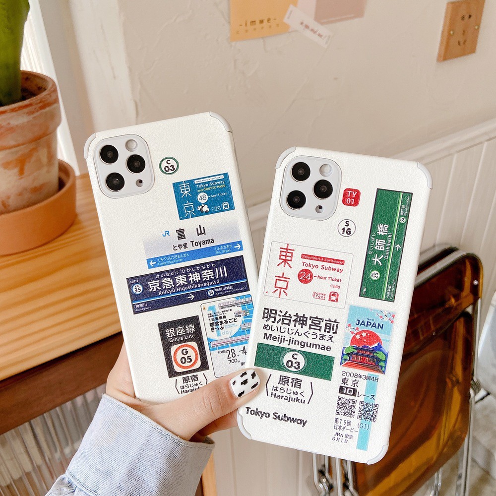 Ốp điện thoại mềm họa tiết tàu điện ngầm Tokyo dành cho iPhone 12 11 Pro Max X XR XS Max 6 6s Plus 7 8 Plus