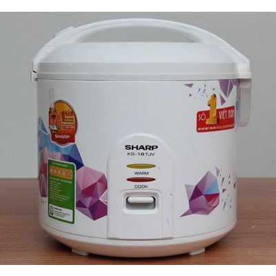 Nồi cơm điện Sharp 1.8 lít KS-18TJV Hàng trưng bày - 4-6 người ăn-Công suất:700 W Lòng nồi chống dính
