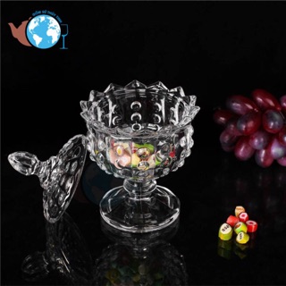 TẾT-Combo 4 thố mứt thủy tinh pha lê chân cao 1047/l1