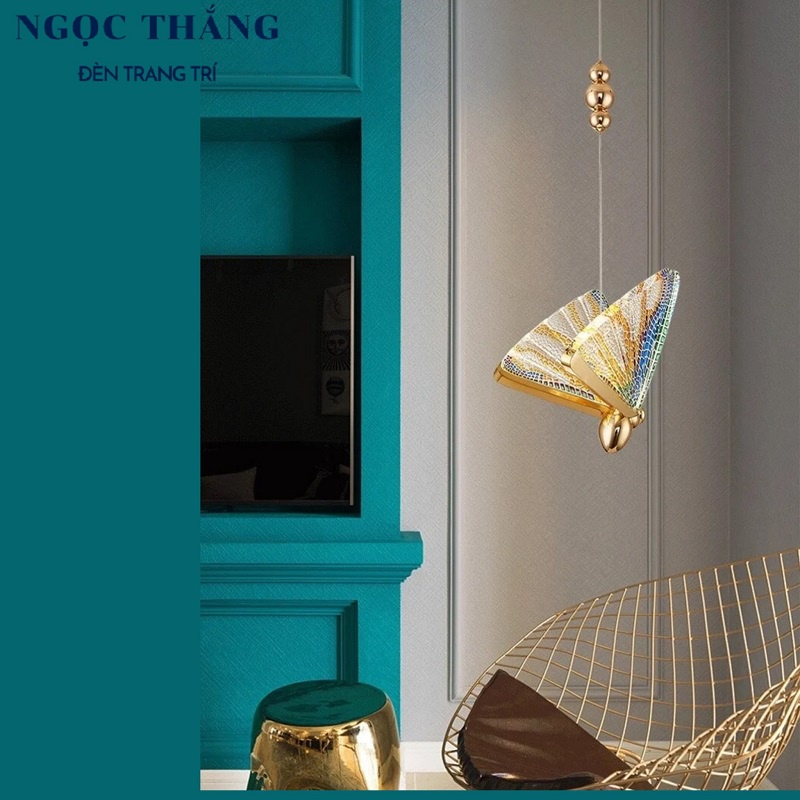 Đèn Led thả trần hình bướm trang trí phòng ngủ bàn ăn 8w Led 3 chế độ màu TPL110 Ngọc Thắng