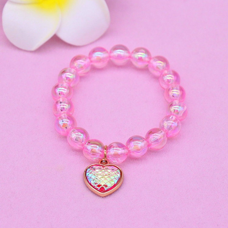 Vòng Tay Chuỗi Hạt Màu Sắc Cầu Vồng Dễ Thương Cho Bé Gái