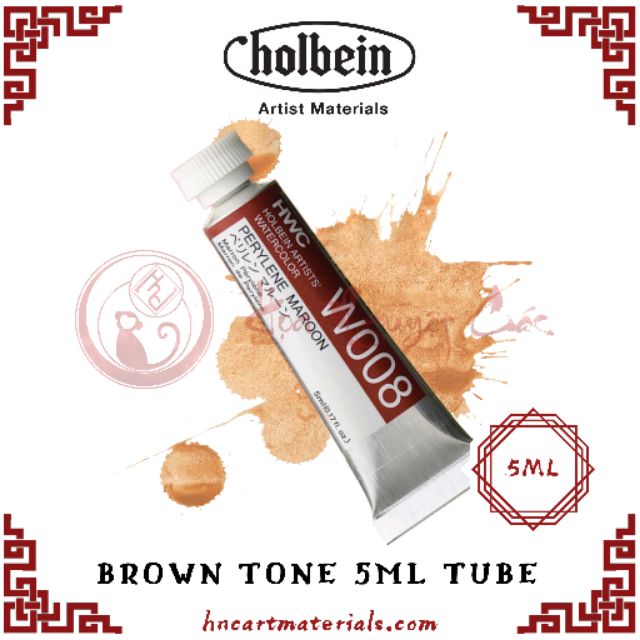 [Holbein] Màu nước họa sĩ tone nâu tuýp 5ml