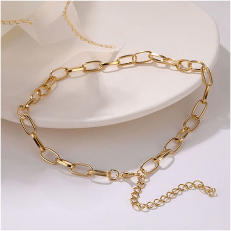 Vòng cổ choker dây xích bản lớn bằng kim loại dày thời trang cho nữ