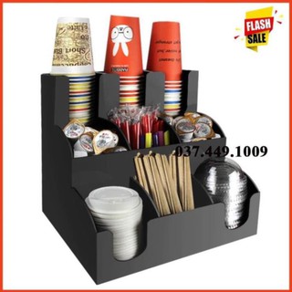 Kệ đựng cốc trà sữa , giấy , ống hút mika 3 tầng cao cấp