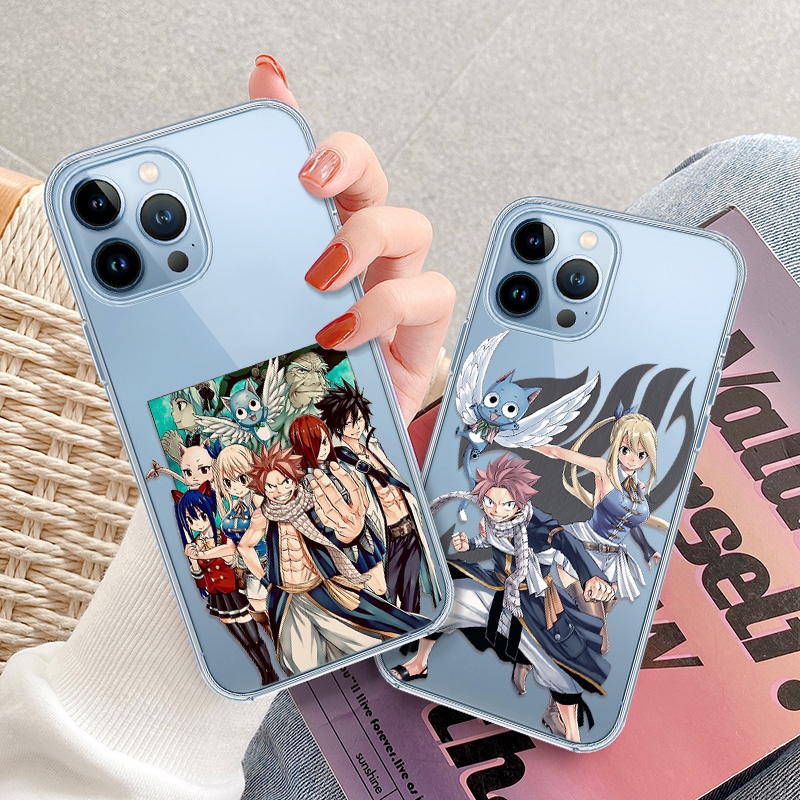 Ốp điện thoại TPU mềm trong suốt chống trầy xước họa tiết hoạt hình Fairy Tail cho iPhone 11 12 13 14 7 8