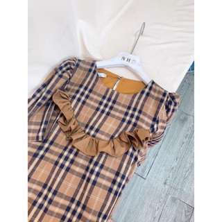 Đầm caro bbr suông xinh cho bầu