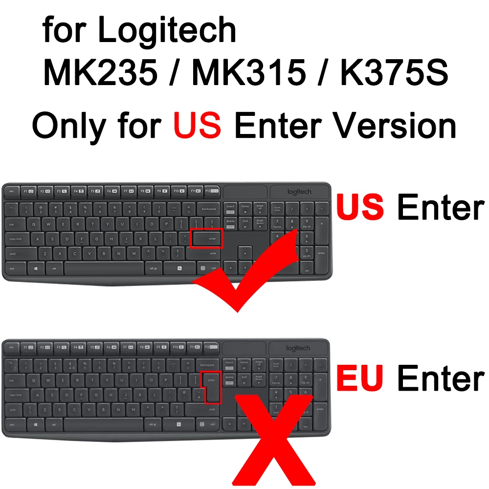 Miếng Dán Bàn Phím Silicon Mềm Siêu Mỏng Chống Bụi Cho Logitech Mk235 K235 K375S