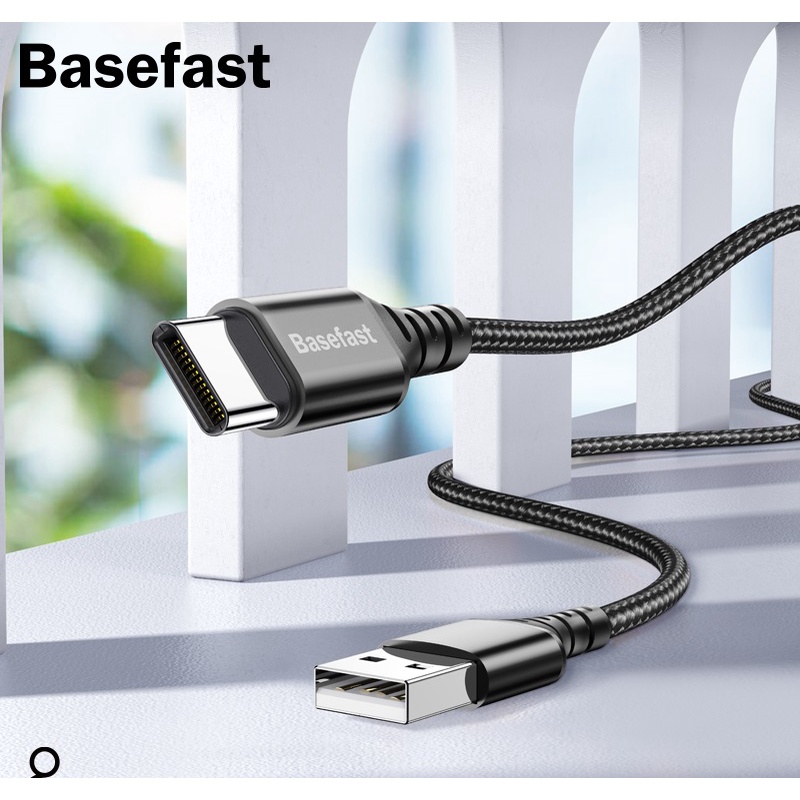 Dây sạc nhanh TypeC Basefast Cáp bọc dù sạc nhanh 3A cho máy Android samsung xiaomi oppo