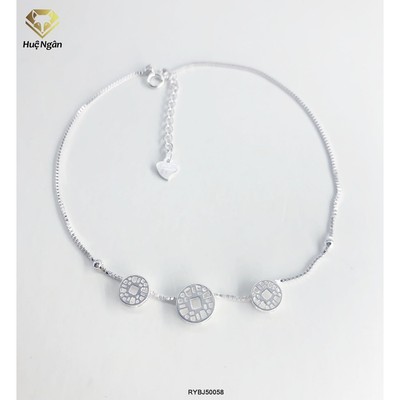 Lắc chân bạc Ý 925 Huệ Ngân - Kim tiền may mắn RYBJ50058