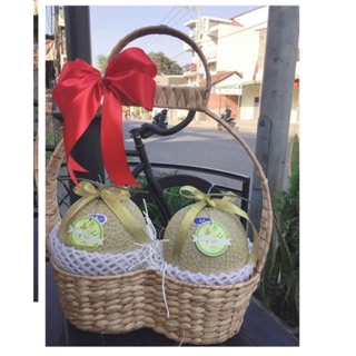 Giỏ trái cây đan lục bình đựng bưởi