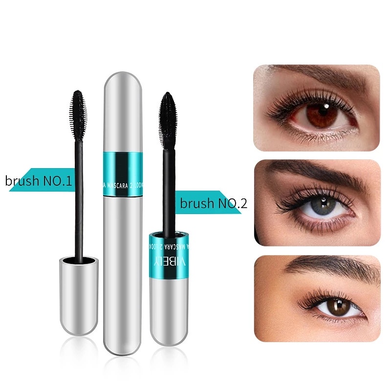 Mascara Sợi Tơ 4D 2 Trong 1 Kháng Nước Lâu Trôi Chuốt Mi Cong Vút Và Dài Hơn