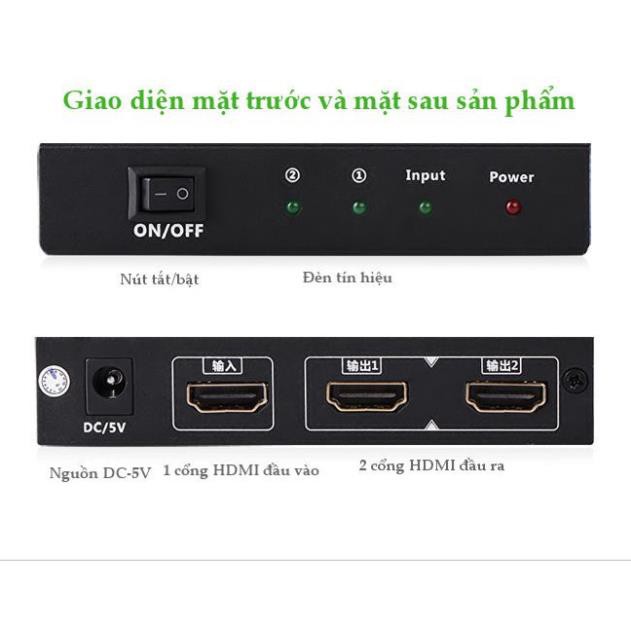 Bộ chia HDMI 1 ra 2, 4, 8 Ugreen 40201,40202,40203 hỗ trợ độ phân giải cao - Hàng Chính Hãng