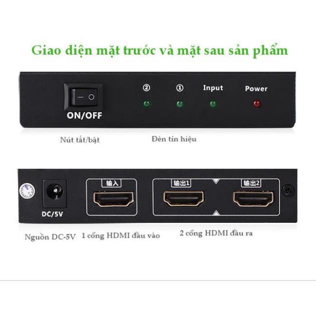 Bộ chia HDMI 1 ra 2 Ugreen 40201 hỗ trợ 1.4v, 3D chất lượng cao ✔Hàng Chính Hãng✔