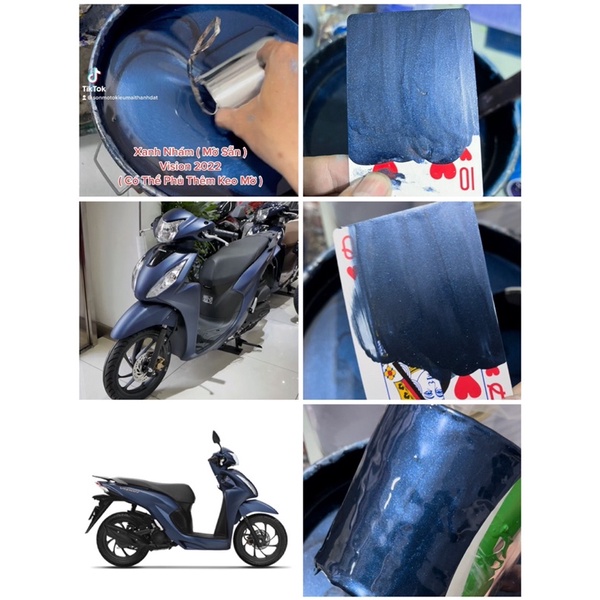 Màu Sơn Xanh Nhám Vision 2022 ( sơn oto xe máy ) Đóng lon 1kg