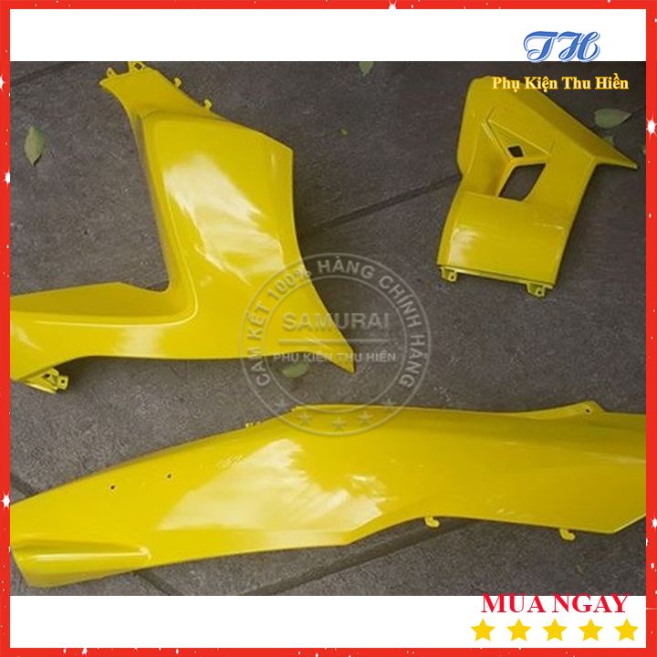 Combo 4 Chai Sơn Samurai Màu Vàng Ngọ Gồm: UCH210 - 2/102 - H163P - K1K - P800 ( Kèm Giấy Nhám )