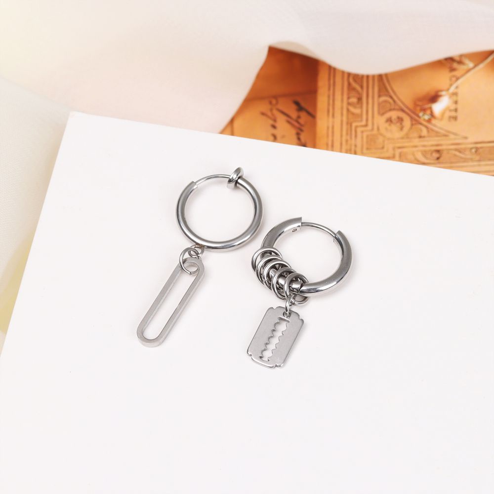 Khuyên Tai Dạng Kẹp Hình Ovan Không Xỏ Khuyên Thời Trang Phong Cách Punk