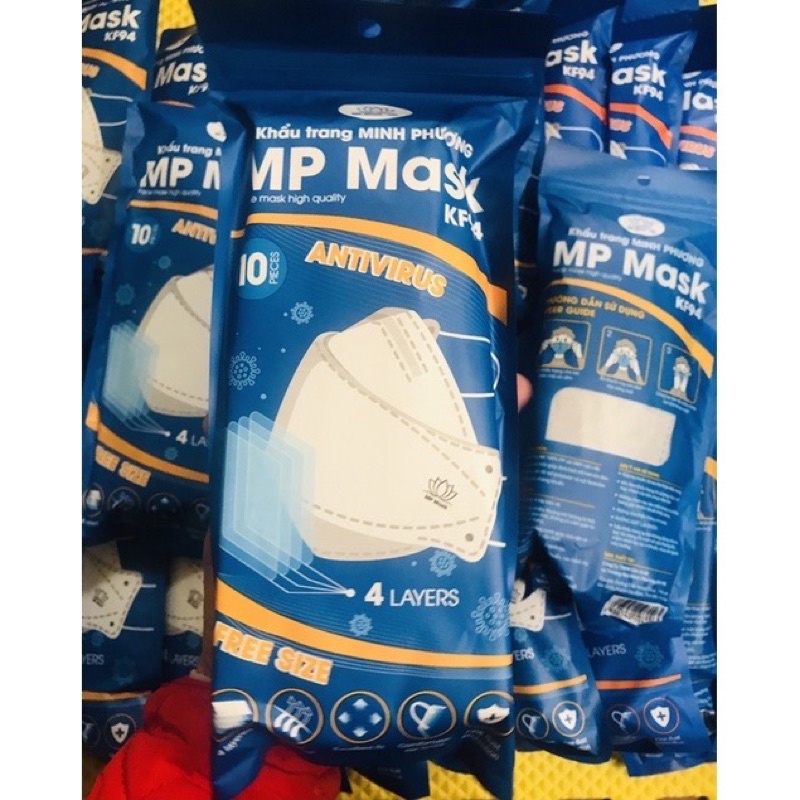 Set 10 Khẩu trang 4 lớp xuất khẩu MP Mask đạt TC ISO ko trôi son, ko bí thở