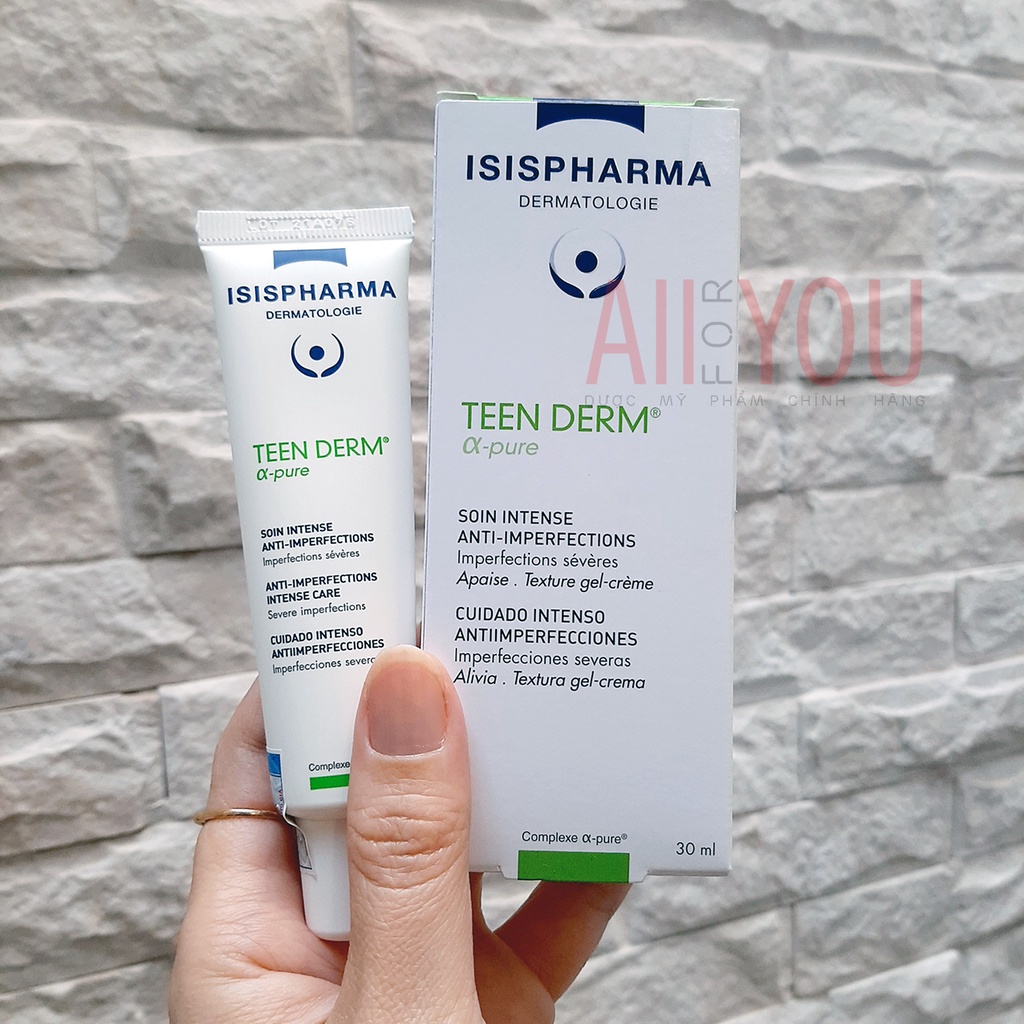 ISIS Pharma Teen Derm Alpha Pure 30 ml - Kem Giảm Mụn Trứng Cá.