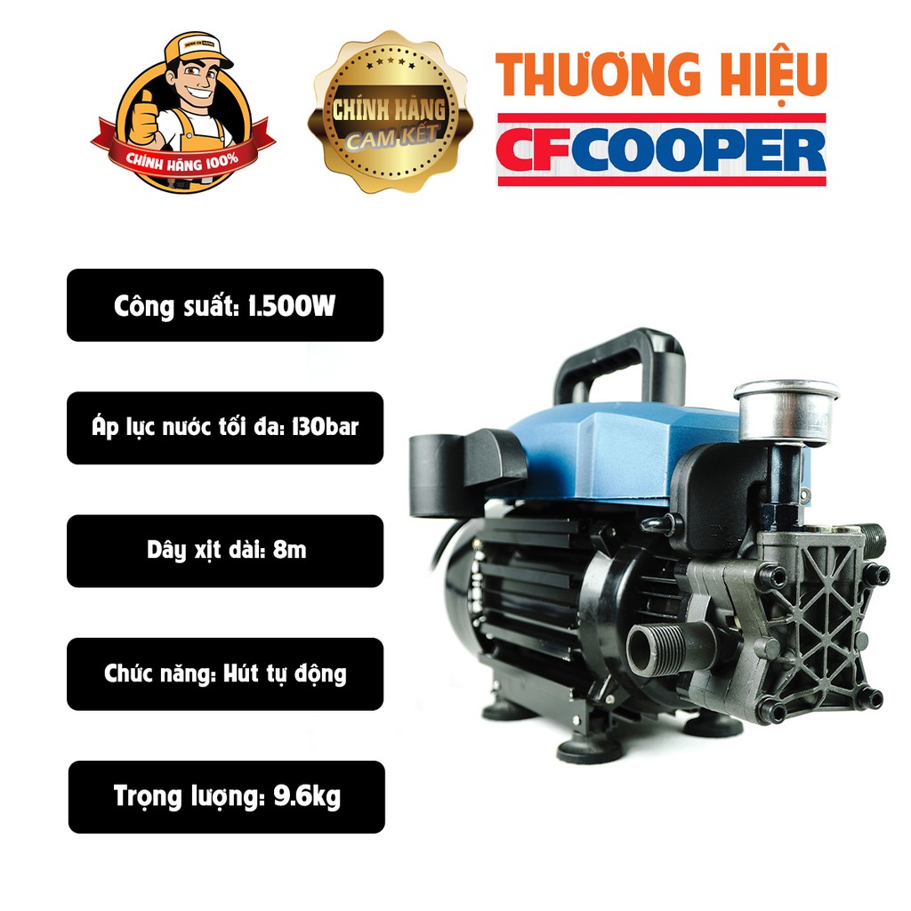 Máy bơm rửa xe mini gia đình,Máy xịt rửa xe cao áp CFCooper 1500w PW15SP
