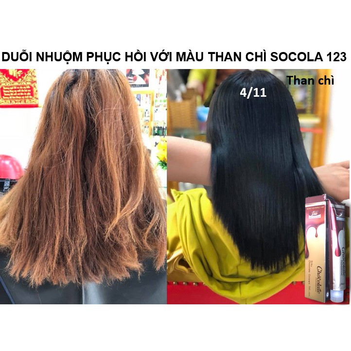THUỐC NHUỘM THỜI TRANG ĂN BẠC CHOCOLATE HƯƠNG SOCOLA 123 100ML + OXY