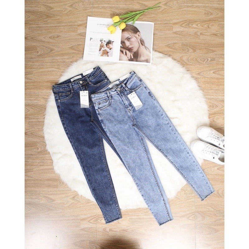 BÁN SỈ QUẦN JEAN SKIN ĐÁ TUA RUA M381 VNXK CHO NỮ